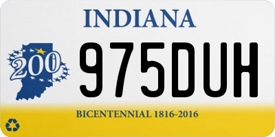 IN license plate 975DUH