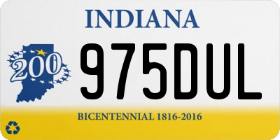 IN license plate 975DUL