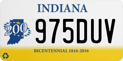 IN license plate 975DUV