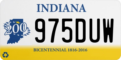 IN license plate 975DUW