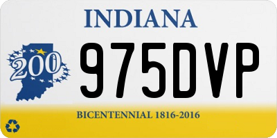IN license plate 975DVP