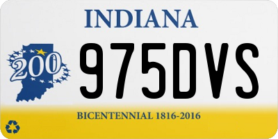IN license plate 975DVS