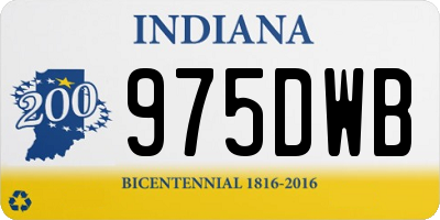 IN license plate 975DWB