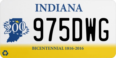 IN license plate 975DWG