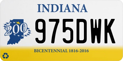 IN license plate 975DWK