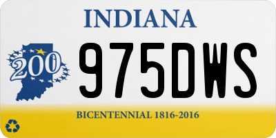 IN license plate 975DWS