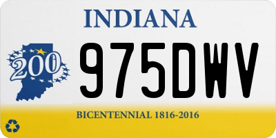 IN license plate 975DWV