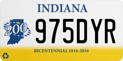 IN license plate 975DYR