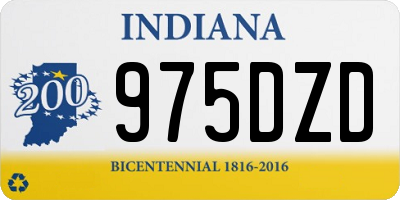 IN license plate 975DZD