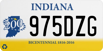 IN license plate 975DZG