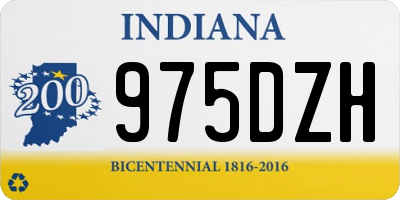 IN license plate 975DZH