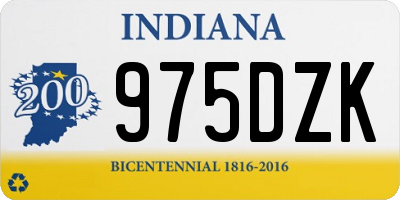 IN license plate 975DZK