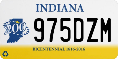 IN license plate 975DZM