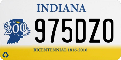 IN license plate 975DZO