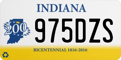 IN license plate 975DZS
