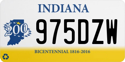 IN license plate 975DZW