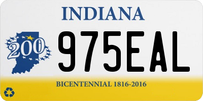 IN license plate 975EAL