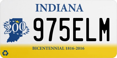 IN license plate 975ELM