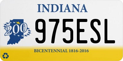 IN license plate 975ESL