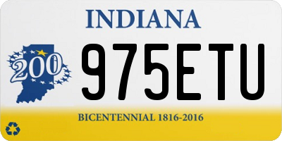 IN license plate 975ETU