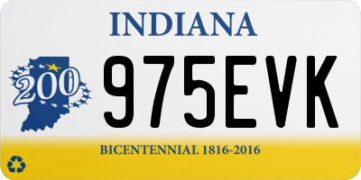 IN license plate 975EVK