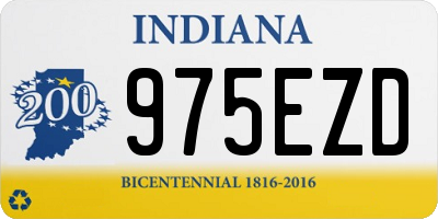 IN license plate 975EZD