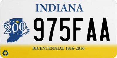 IN license plate 975FAA