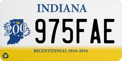 IN license plate 975FAE