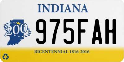 IN license plate 975FAH