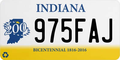IN license plate 975FAJ