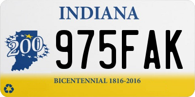 IN license plate 975FAK