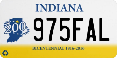 IN license plate 975FAL