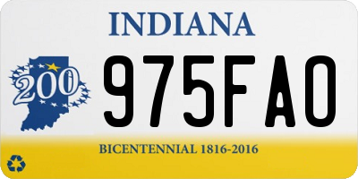 IN license plate 975FAO