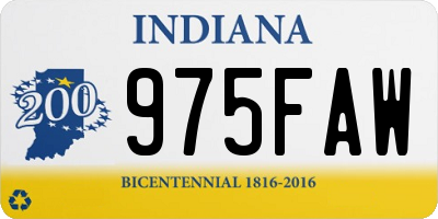 IN license plate 975FAW