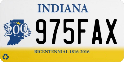 IN license plate 975FAX