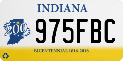IN license plate 975FBC