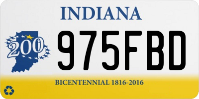 IN license plate 975FBD