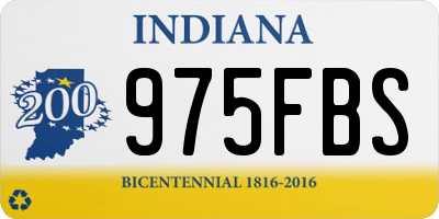 IN license plate 975FBS