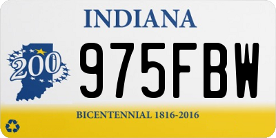IN license plate 975FBW