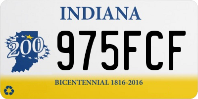 IN license plate 975FCF