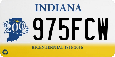 IN license plate 975FCW