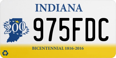 IN license plate 975FDC