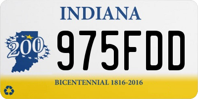 IN license plate 975FDD