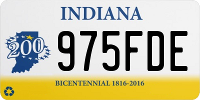 IN license plate 975FDE