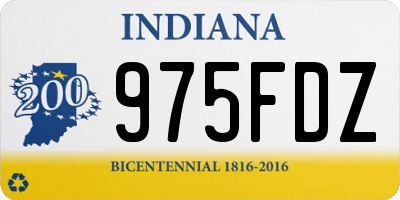 IN license plate 975FDZ