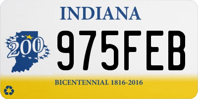 IN license plate 975FEB