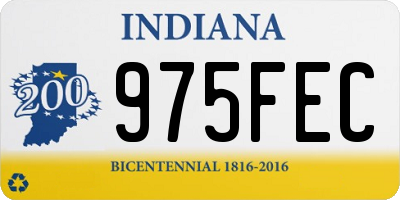 IN license plate 975FEC