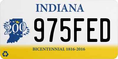 IN license plate 975FED