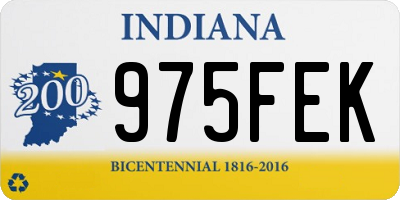 IN license plate 975FEK