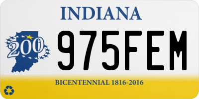 IN license plate 975FEM